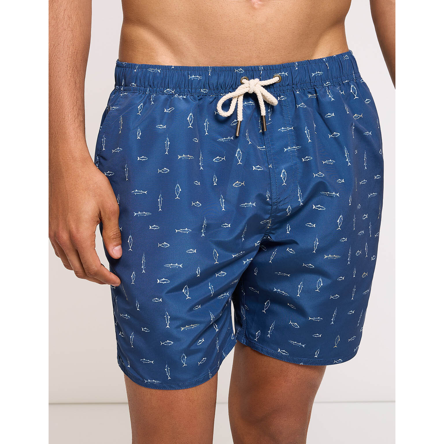 Bañador Regular Estampado Azul Marino - Piscis