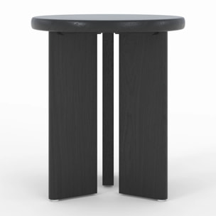 Table d'appoint ronde en bois noir D40 cm - Néa