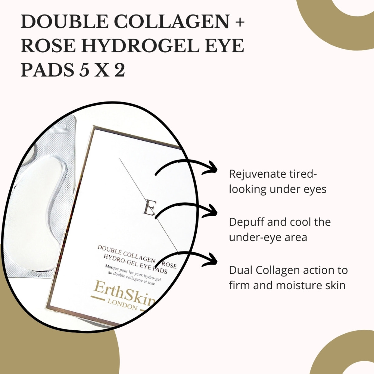 Parches oculares de doble colágeno + hidrogel de rosa
