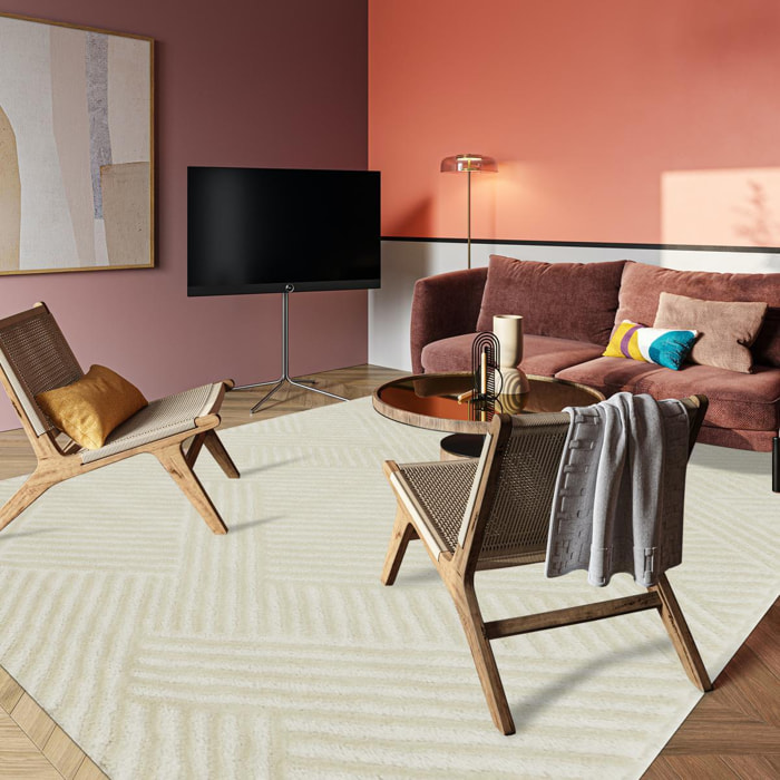 Tapis salon 80x300 CEROTEO Crème tapis tendance