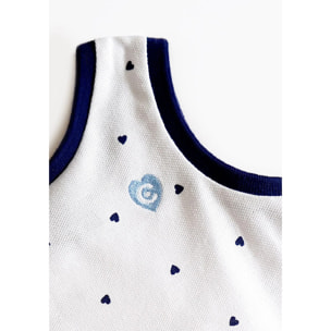 Abito skater con cuori bianchi da bambina