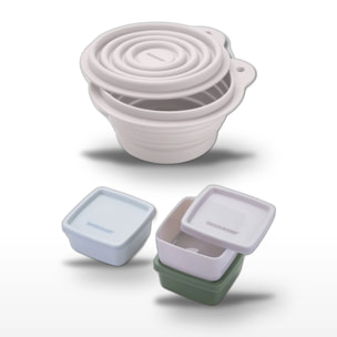 Lot Boite à Snacks Pliable & Set de 3 Boîtes à Sauce Fackelmann Storage