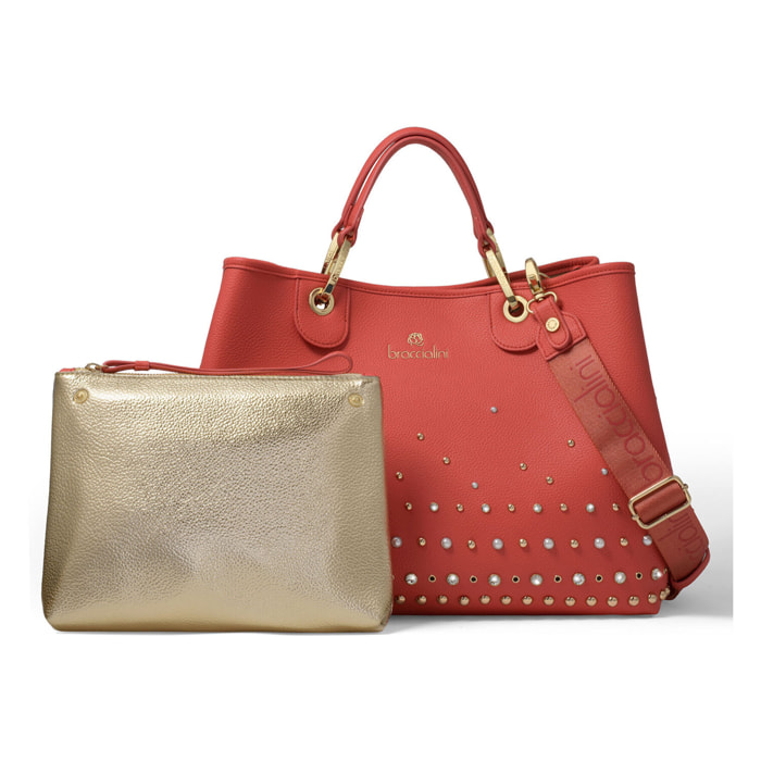 Borsa a mano  da donna In Poliestere e Poliuretano Prodotto artigianale 37x27,5x15 cm