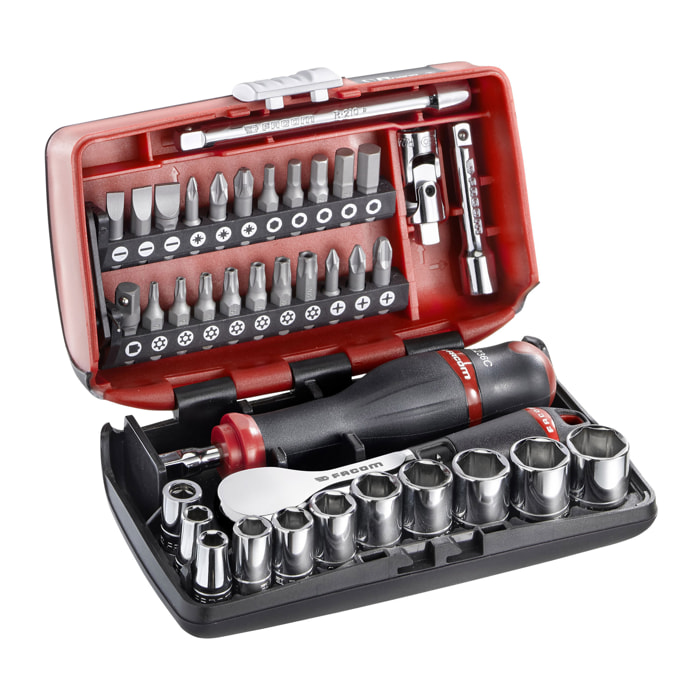 Jeu de douilles 1/4" 6 pans - métriques FACOM R.181NANOPB
