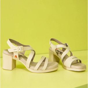 Sandalias con tacón 1840 NAPPA WHITE-BLUE/ CANNES color White-blue