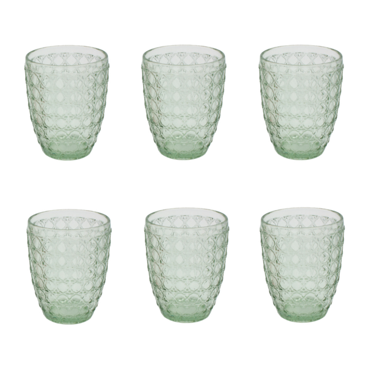 Lot de 6 verres vert, HANAE