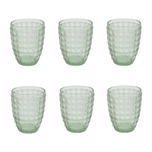 Lot de 6 verres vert, HANAE