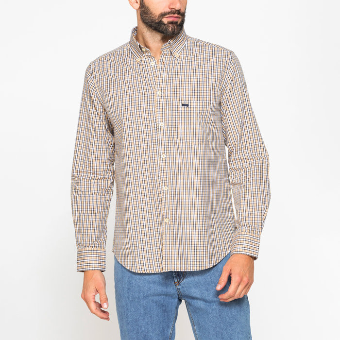 CAMICIA BUTTON-DOWN CON MANICA LUNGA E TASCHINO