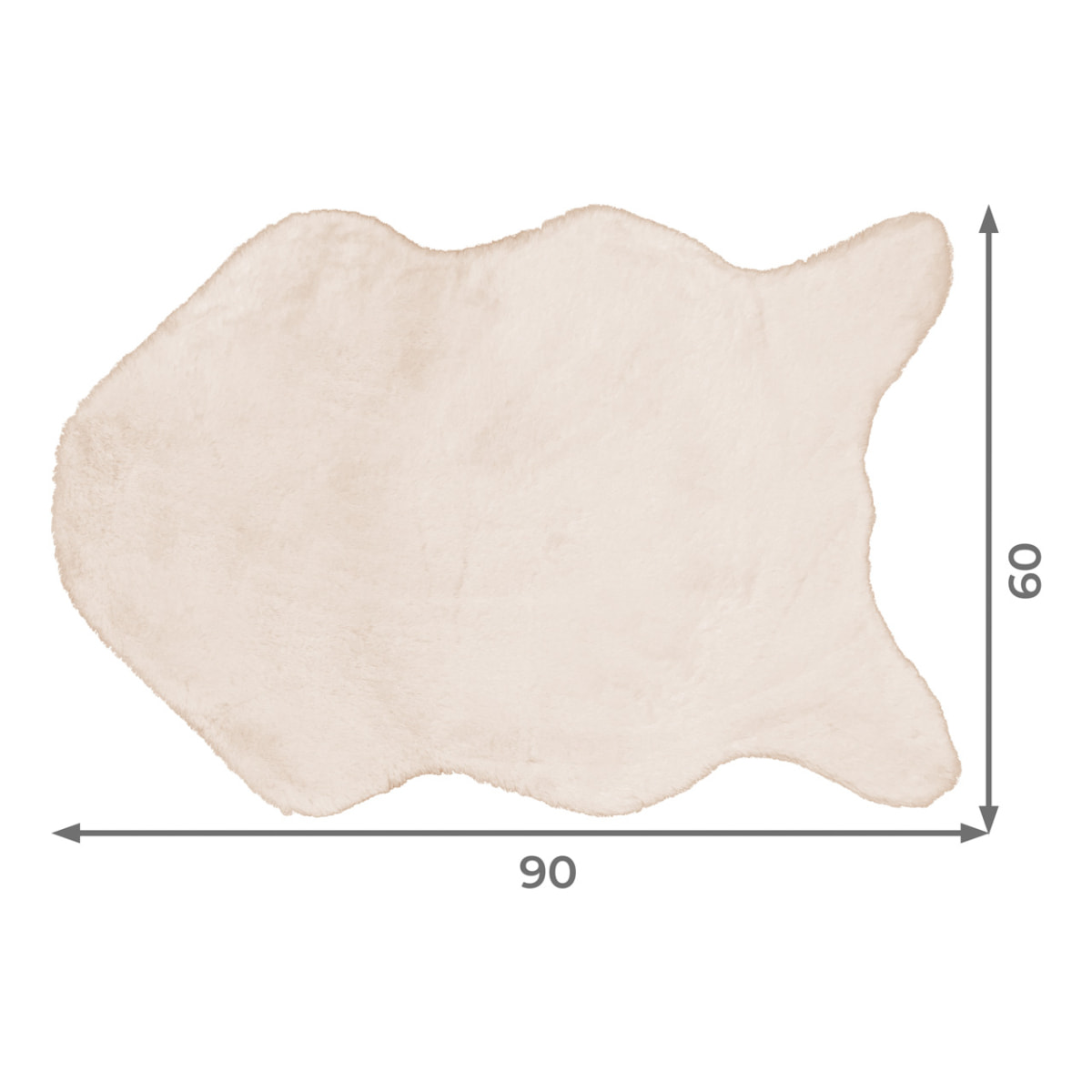 Tappeto Peloso Morbido Sagomato Orsetto Avorio