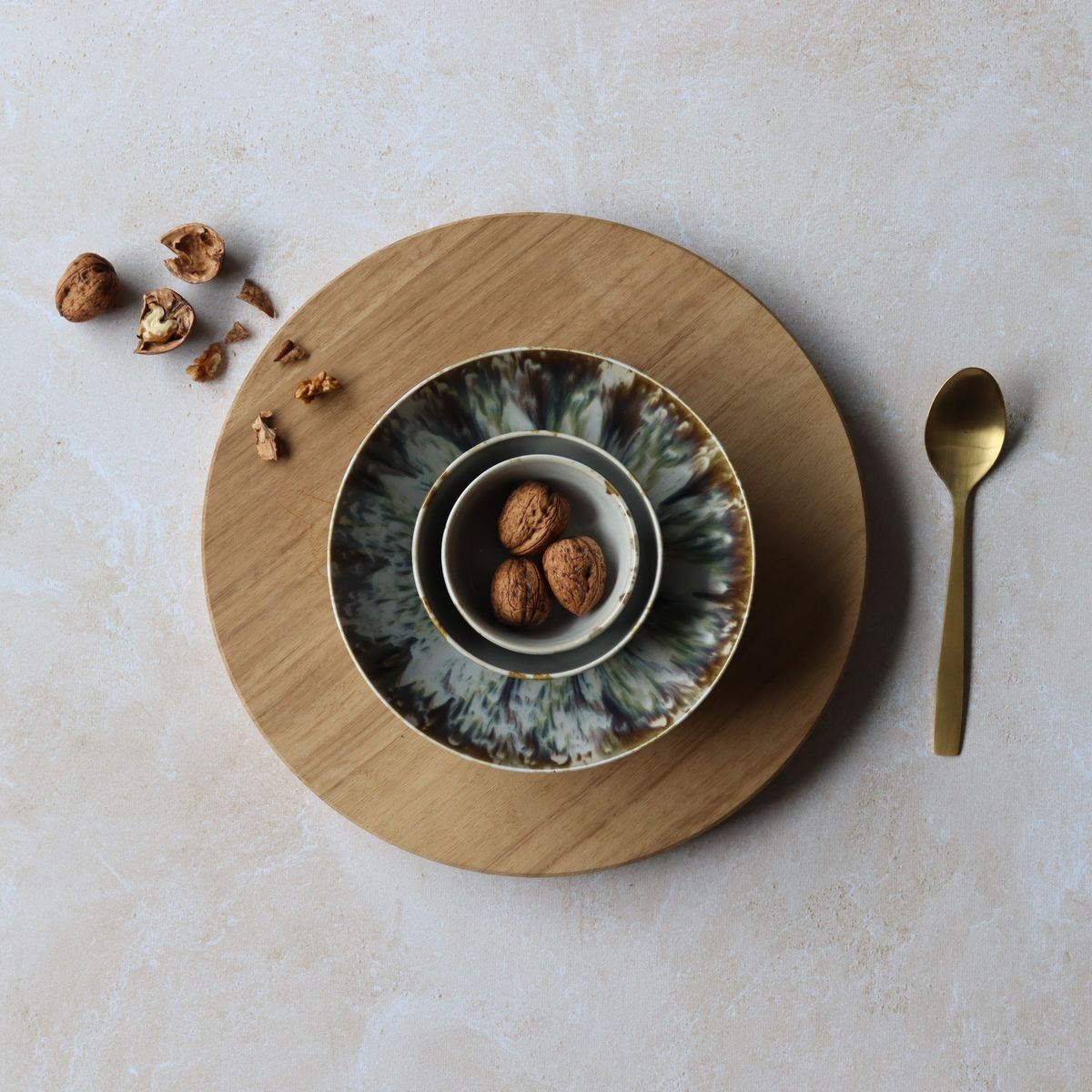 Lot de 6 assiettes creuses abstraites en porcelaine 21cm MAKA