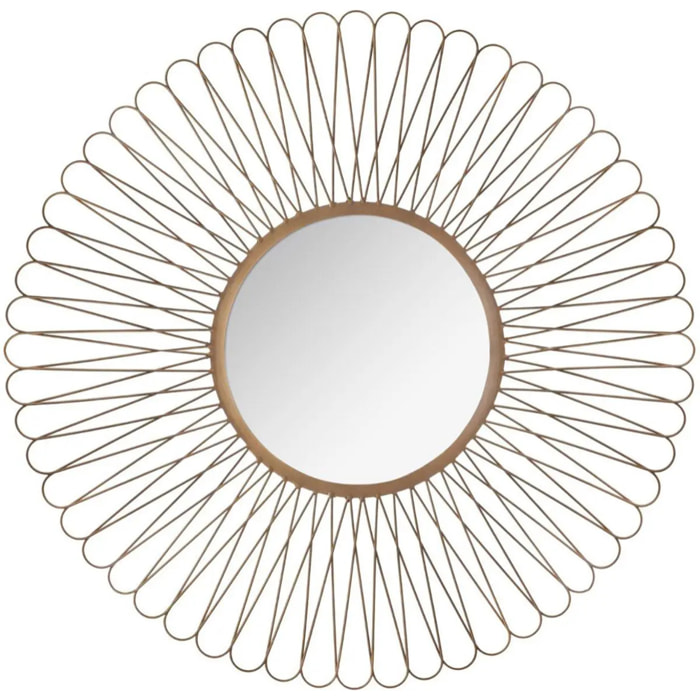 Miroir "Soleil" doré - métal D76 cm