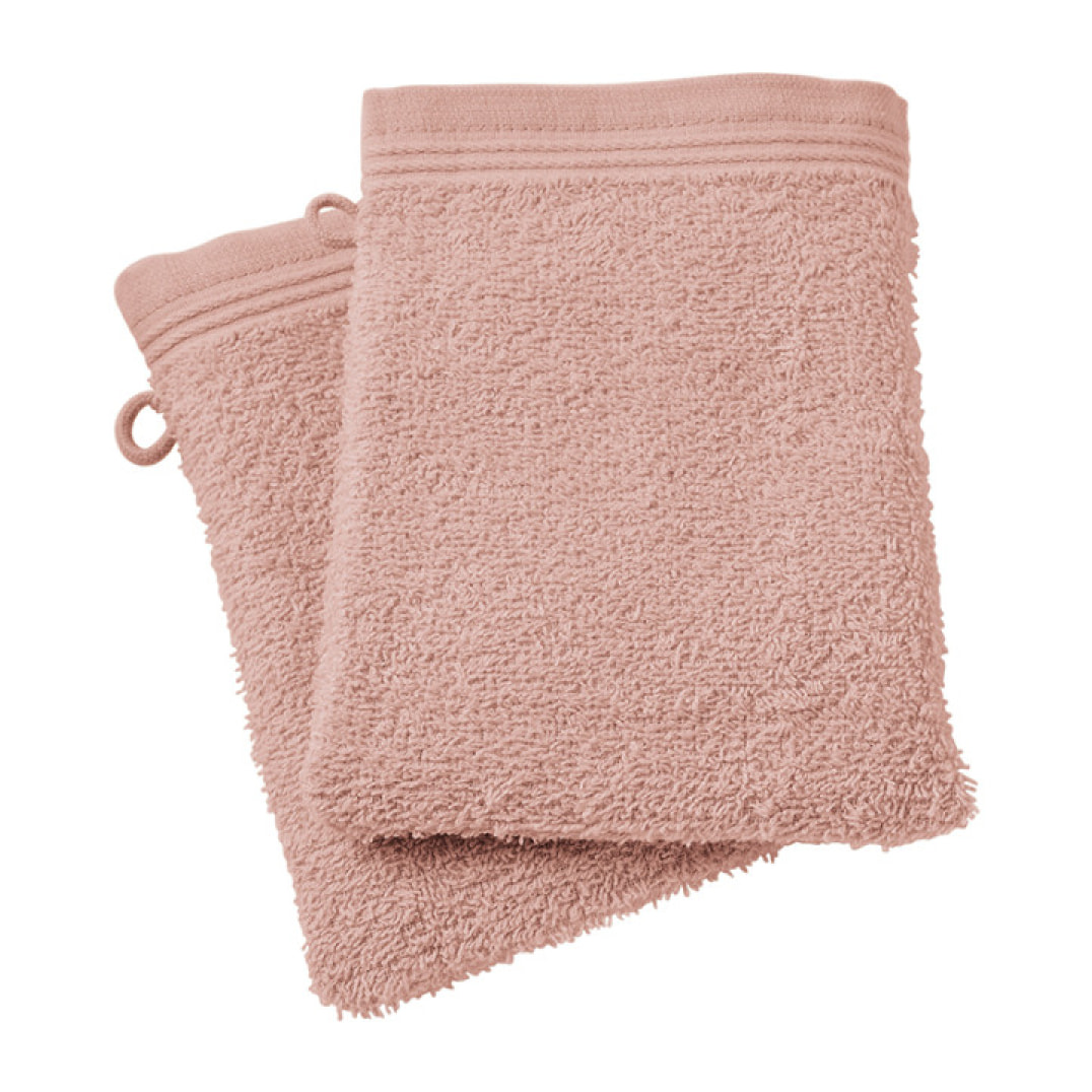 Lot de 2 gants de toilette éponge "Spa" 15 x 21 cm / 400 gr/m² - "Spa" Blush