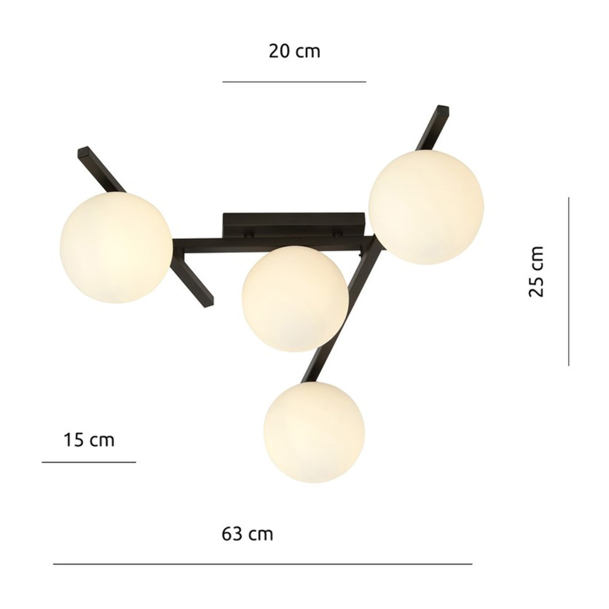 Lampada a sospensione SMART in acciaio nero e vetro opale