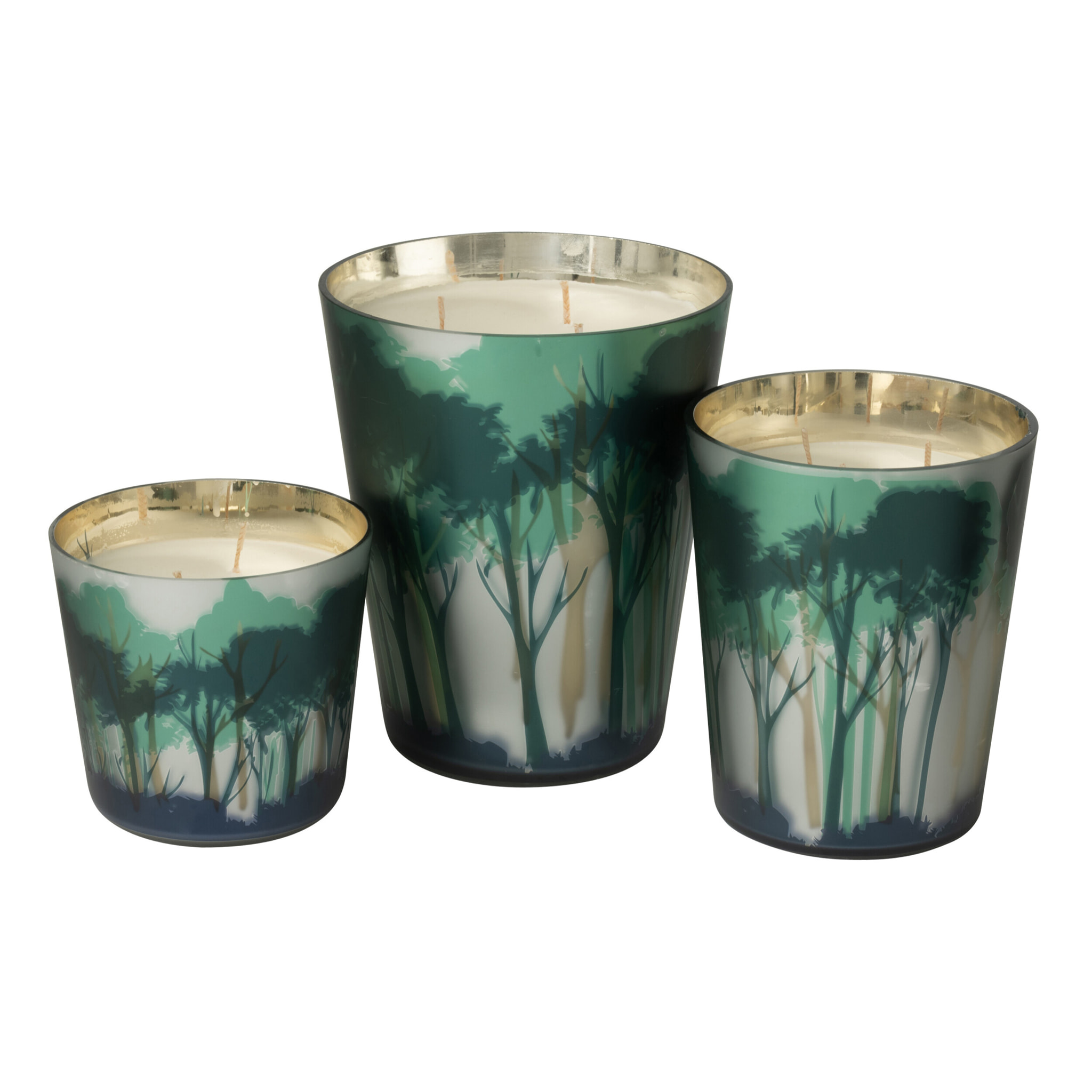 J-Line bougie parfumée Noa Forêt - All of me - verre - vert/or - large - 90H