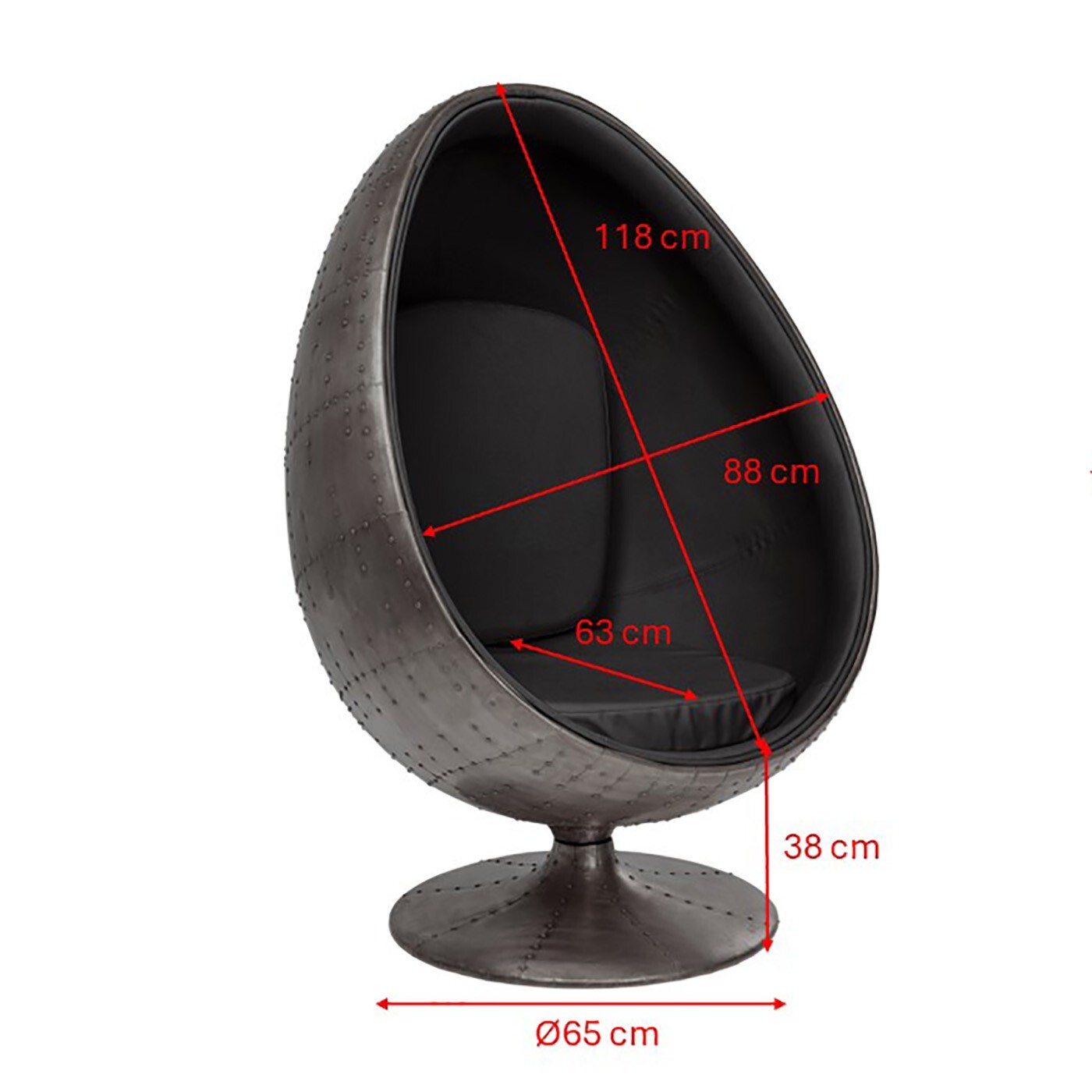 Fauteuil pivotant Eye Ball velours noir Kare Design
