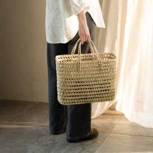 Panier cabas feuilles de palmier - Naturel