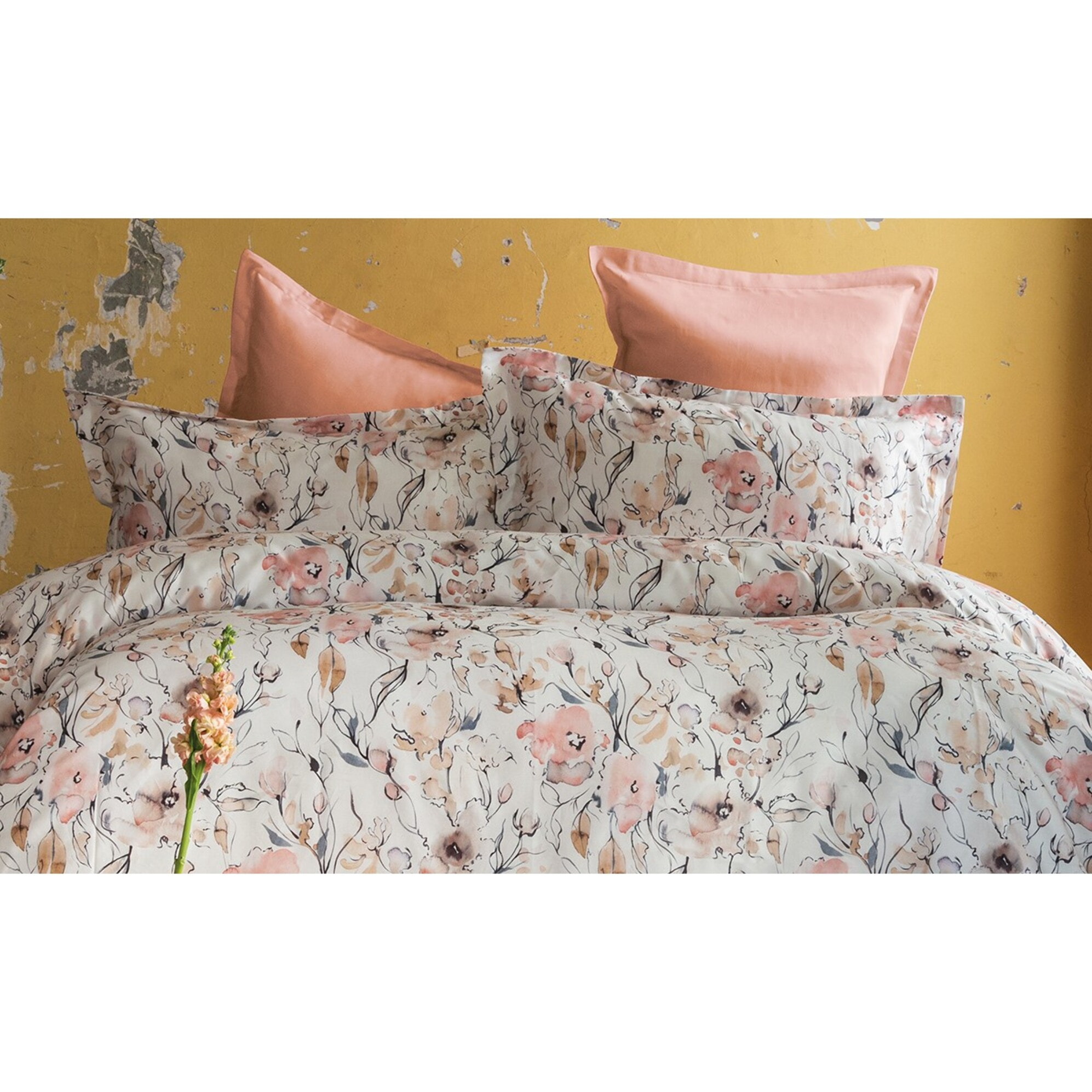 Housse de couette + taie(s) oreiller satin de coton "Joceline"