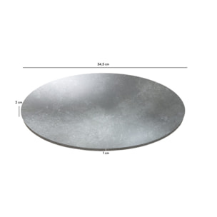 Plateau rotatif tournant 360° D. 55 cm céramique gris effet clair marbré - LAZY