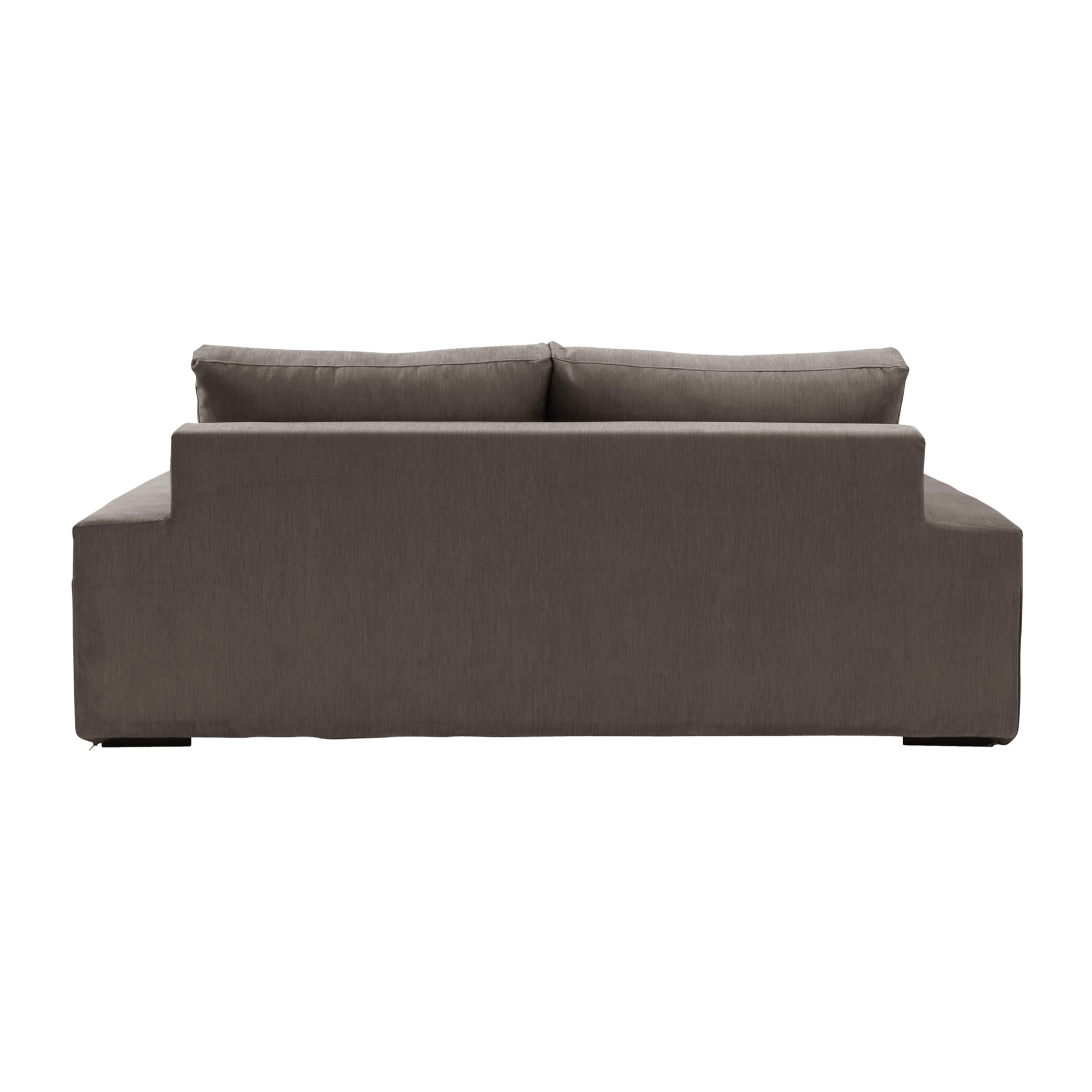 Canapé 3 pl DEULE 193 cm fixe tissu Moderne Taupe - 100% déhoussable - Fabriqué en France