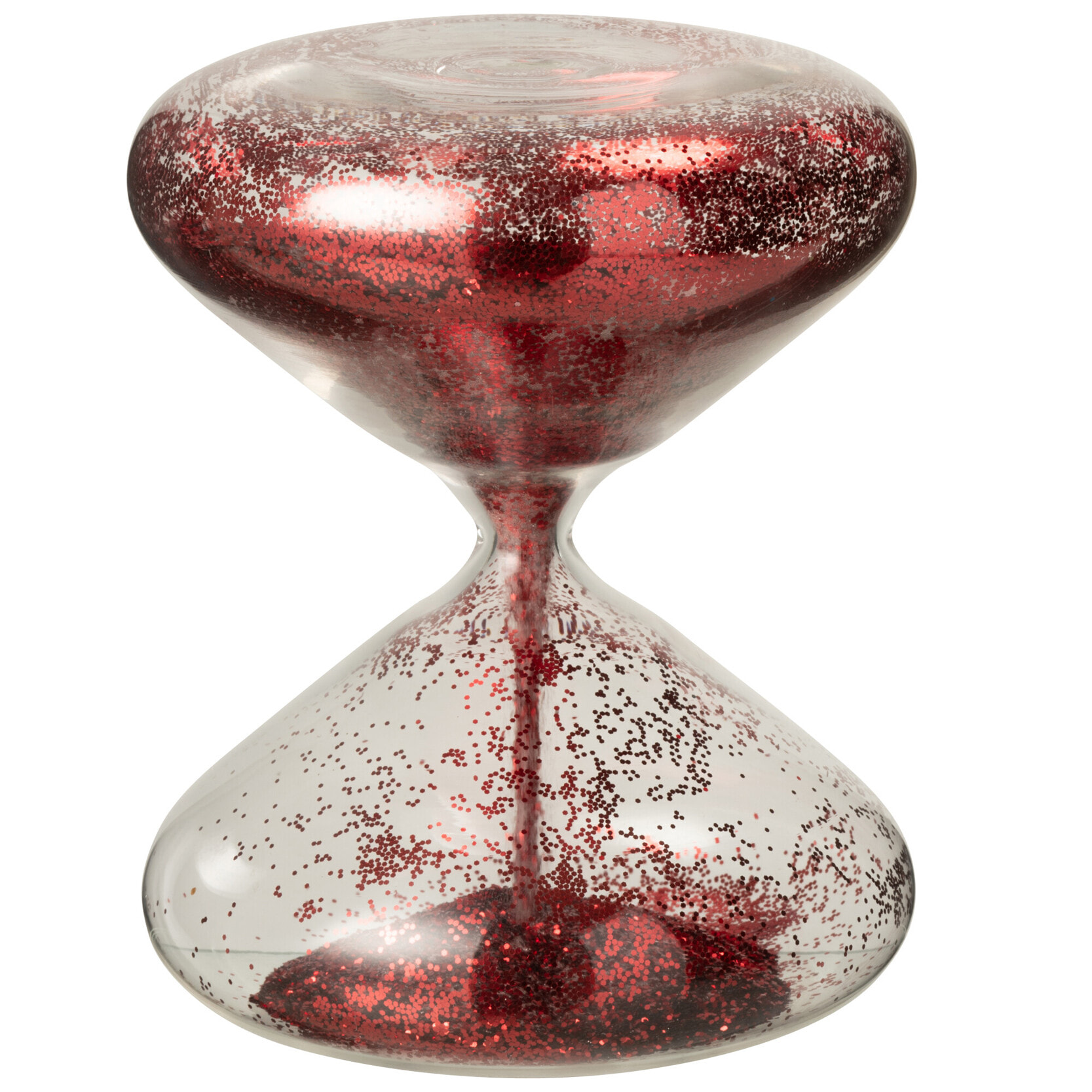 J-Line sablier Paillettes - verre - rouge