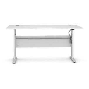 Scrivania Agretto, Scrittoio multiuso, Tavolo per ufficio porta PC, Piano di lavoro, 180x90 h119 cm, Bianco