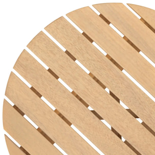 Table d''appoint de jardin ronde "Olvinia" acacia 46x35 cm