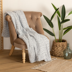 Plaid "Bouclette" fausse fourrure gris 120x160cm