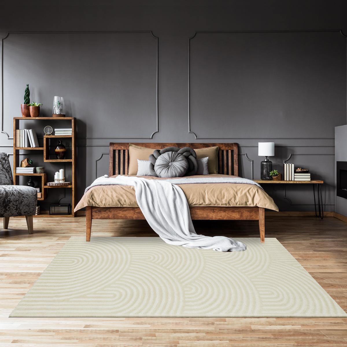 Tapis salon 160x230 CEROTEA Crème tapis tendance