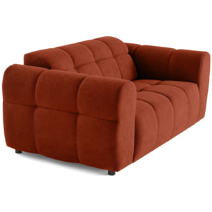 Ray - canapé droit 2 places en tissu texturé - Rouge
