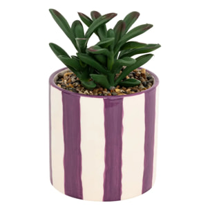 Plante artificielle Deep Purple pot céramique H16cm