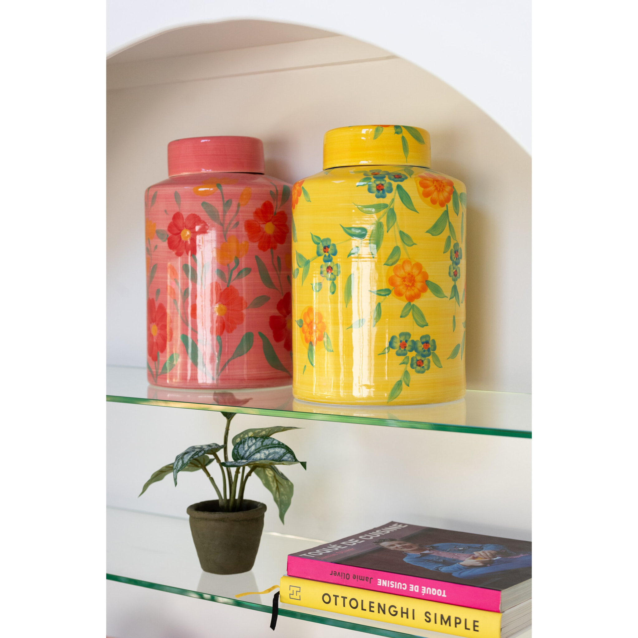 J-Line vase Fleurs Allegria - céramique - orange/jaune - 2 pièces