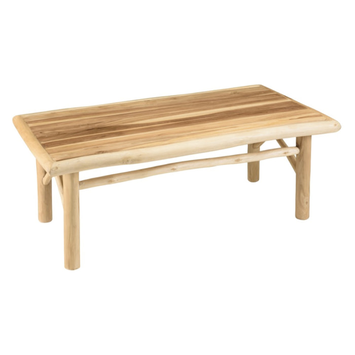 WILL - Table basse rectangulaire MADURA en branches de teck naturel
