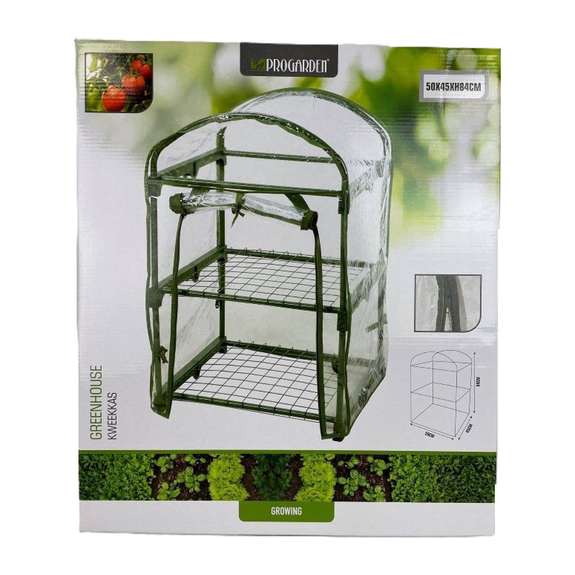 Well home invernadero de 2 niveles con marco de metal 50x45x84cm