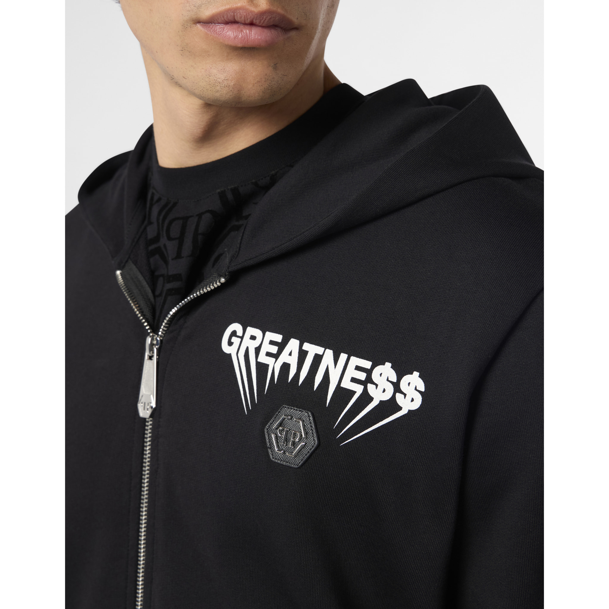 PHILIPP PLEIN Fleece Zip Hoodie Greatness