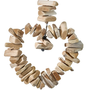 Décoration murale coeur Agnes H94cm en bois