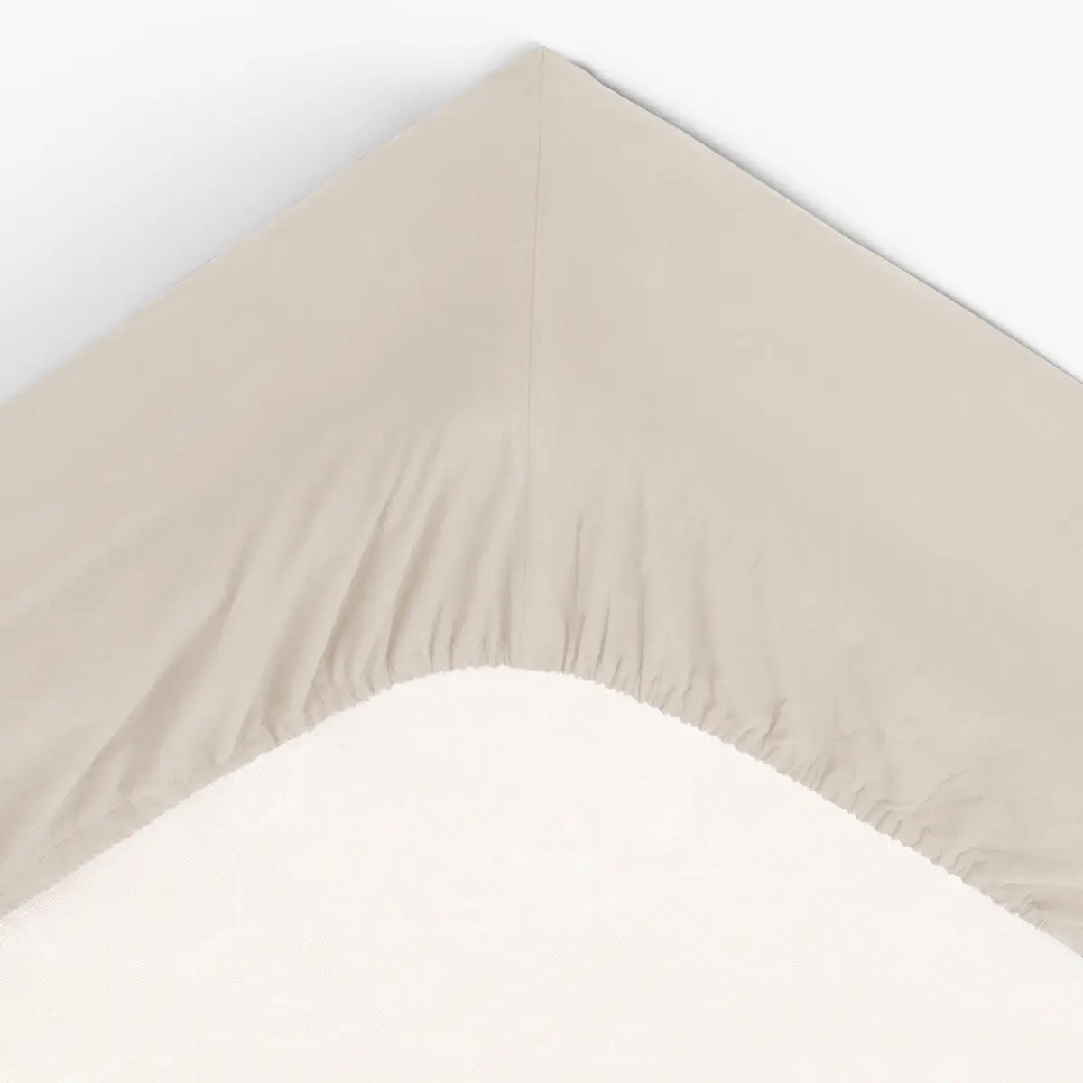 Drap-housse en coton lavé - ivoire 140x190 cm