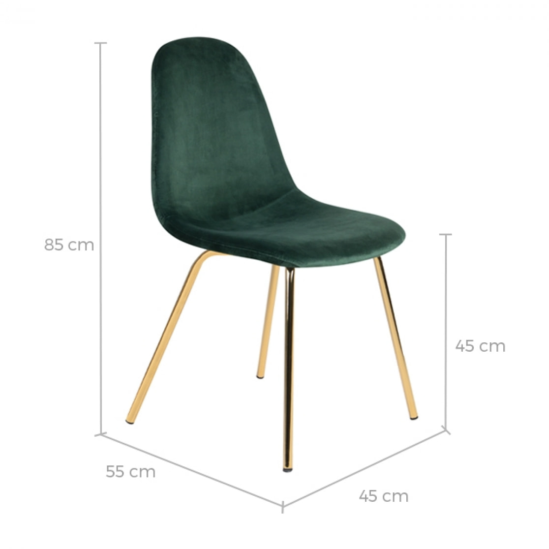 Chaise Skuli en velours vert (lot de 2)