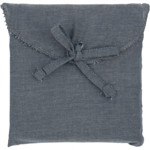 Lot de 2 taies d'oreiller en coton chambray gris 63x63cm - FRIOUL