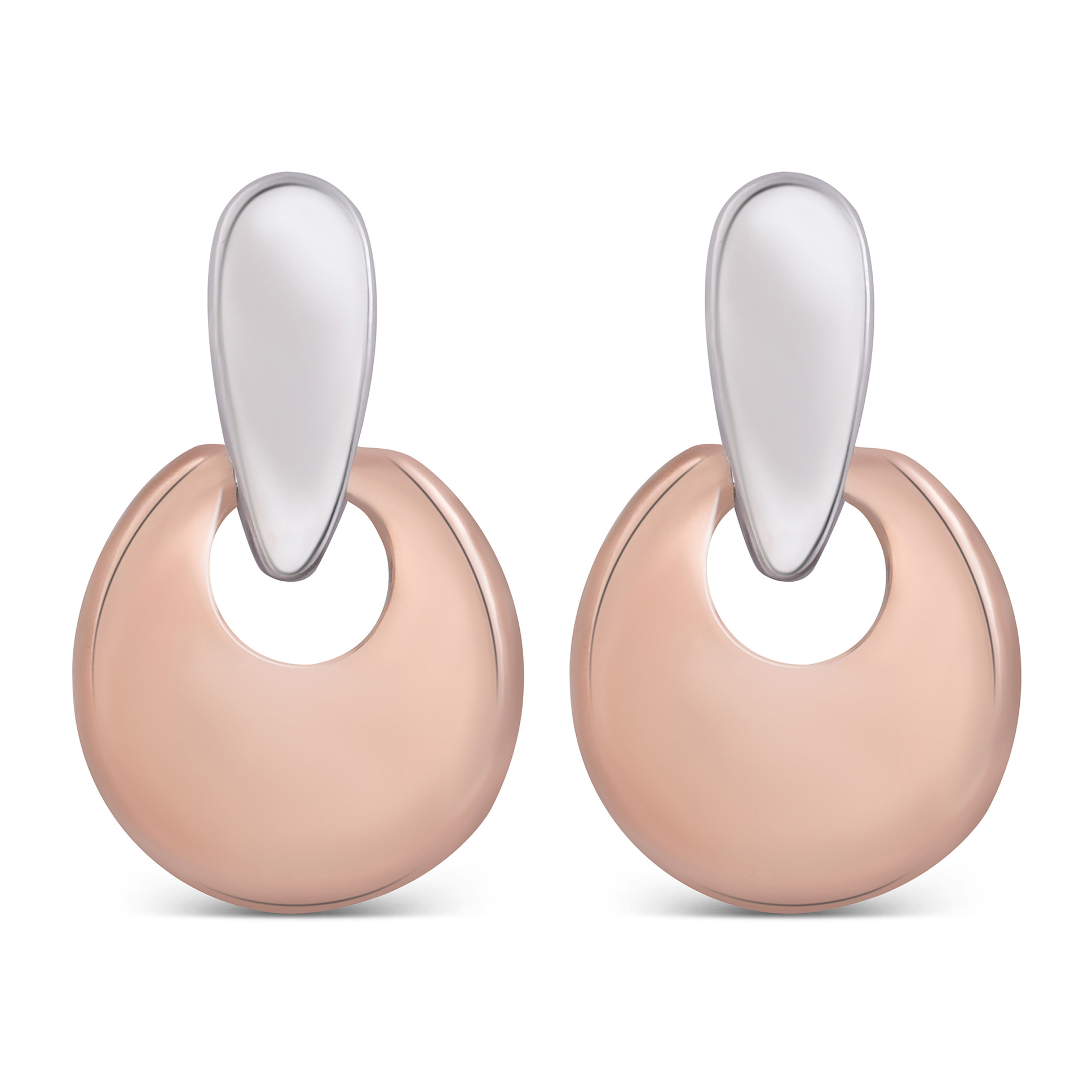 Pendientes acabados en oro rosa de 18K