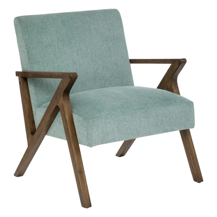 Fauteuil "Orac" - bois et hévéa - vert jade