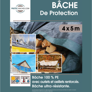 Bâche de Protection étanche avec Oeillets 60gr/m² - Bleu