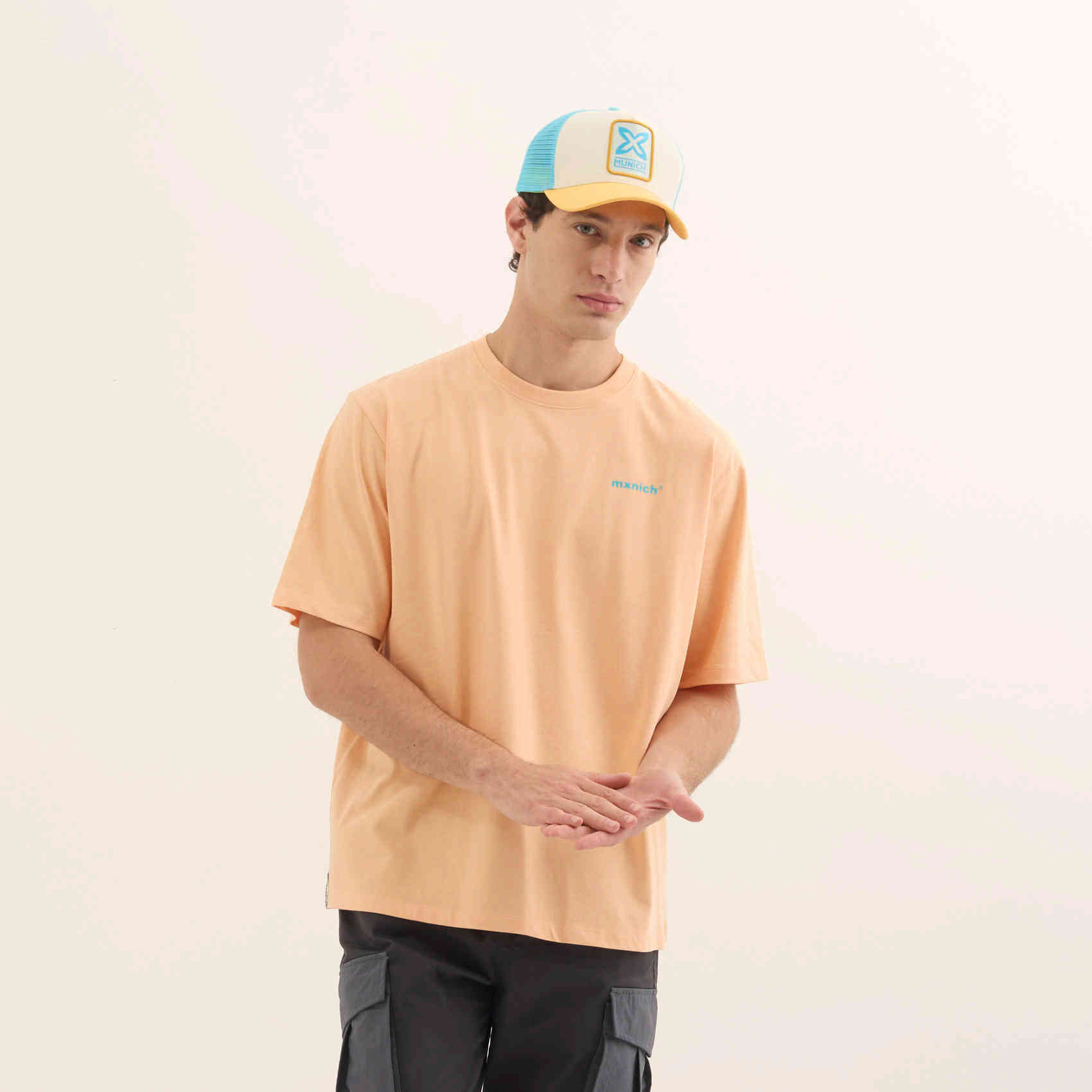 Camiseta Estilo Urbano Oversize Algodón Orgánico Albaricoque STREETWEAR T-SHIRT APRICOT