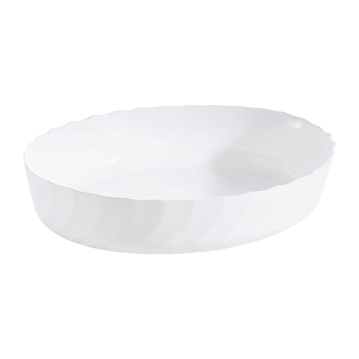 Plat à four ovale blanc 36X28cm Smart Cuisine Trianon 250°C  - Luminarc - Opale culinaire extra léger et résistant