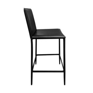 Chaise de bar avec dossier en simili & piétement en métal - SANDY