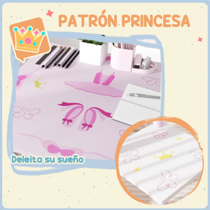 Mesa y Sillas Infantiles para Niños de 2-5 Años Mesa Infantil con Sillas de 3 Piezas Estilo Princesa para Sala de Juegos Dormitorio Guardería Rosa y Blanco