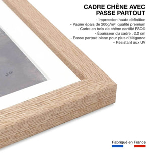Affiche Marée du soir Affiche + cadre en bois - Chêne