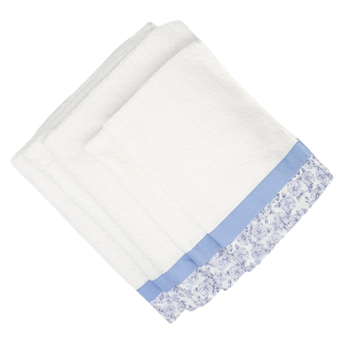Set Spugna PRIMULA 5 Pezzi: 2 Viso+2 Ospite + 1 Telo Bagno - 450 gr/m² - Bianco - Puro Cotone