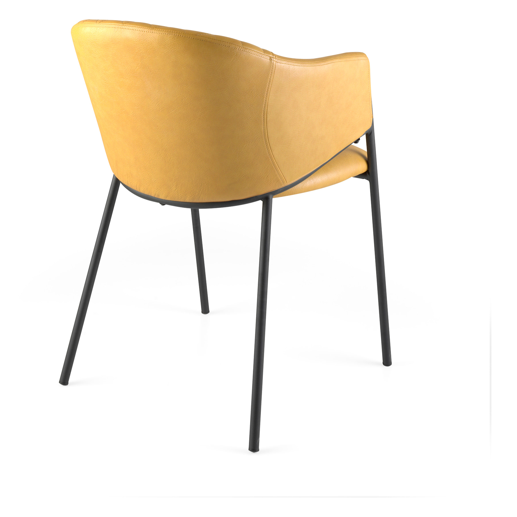 Set de 2 sillas – Polipiel ocre y costuras en rombo