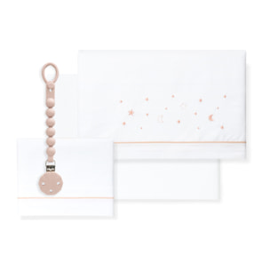 Juego de Sábanas para Cuna mod.Estrellas Luna con Broche Muselina