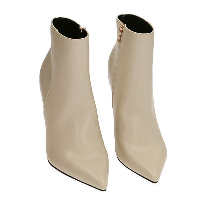 Ankle boots panna, tacco 10,5 cm